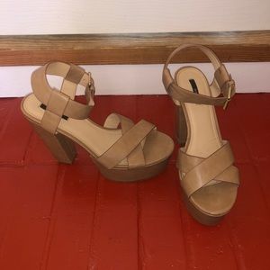 Tan Chunky Heels